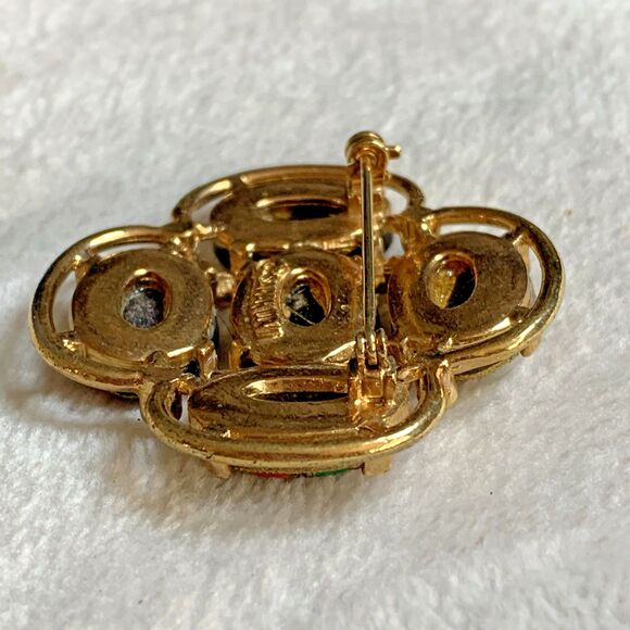 SARAH COVENTRY Vintage Gold Tone Light of East Mosaic Brooch Pin 1960's - Picture 6 of 8